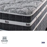 Cama Box Baú Bege E Colchão Black Graphite Molas Ensacadas Casal 138x188x32 Anjos - 5