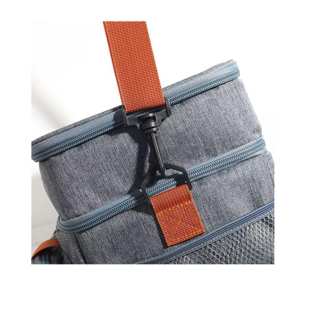 Bolsa Termica Marmita Lancheira Multiuso Alça Trabalho Passeio Academia Dois Compartimentos Azul - 4