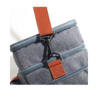 Bolsa Termica Marmita Lancheira Multiuso Alça Trabalho Passeio Academia Dois Compartimentos Azul - 4