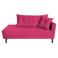 Kit Diva Recamier Azura 140cm Lado Esquerdo E 02 Poltronas Classic Suede - Amarena Móveis Cor Pink - 2