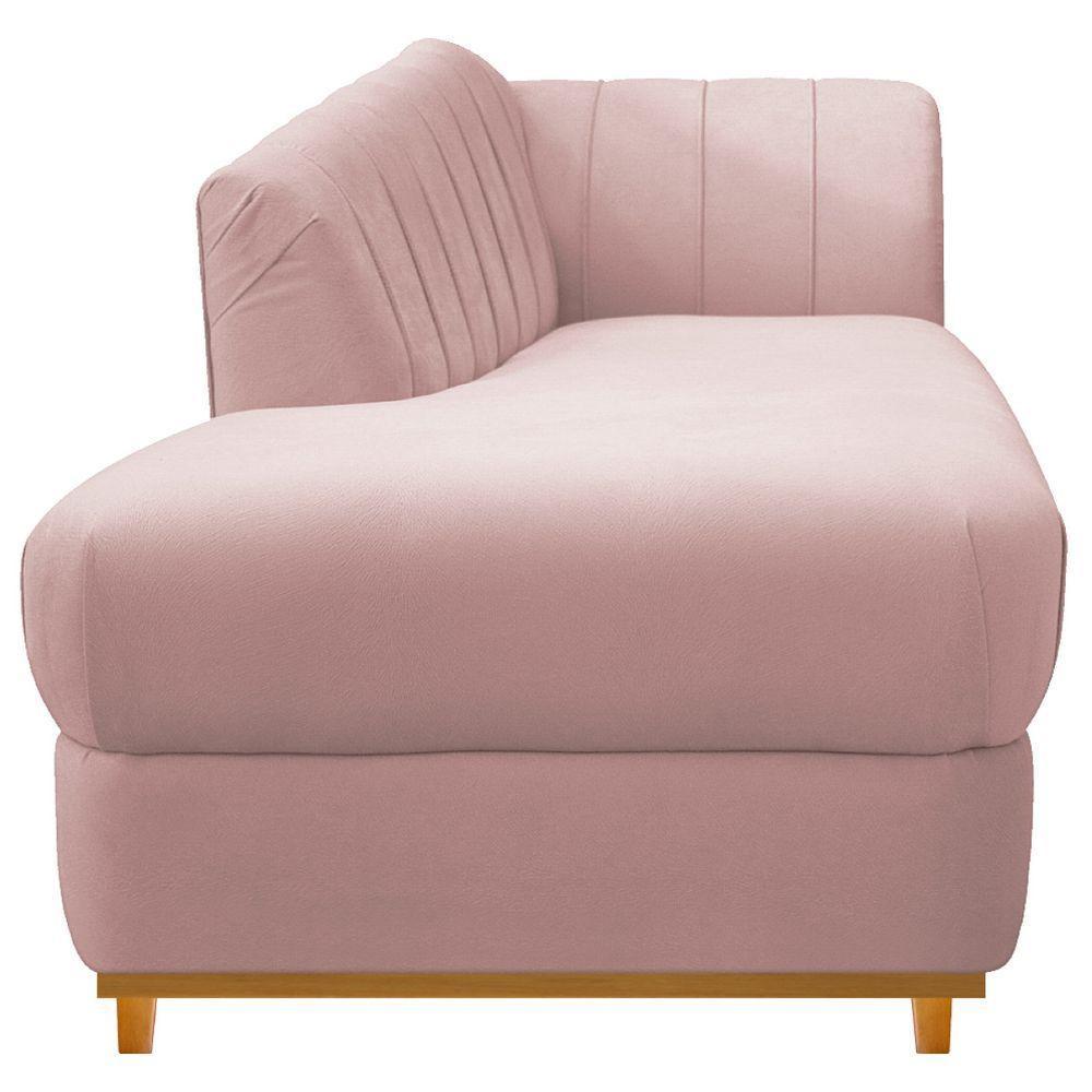 Kit Diva Recamier Vanessa 140cm Lado Esquerdo E 01 Poltrona Laura Suede Cor Rosê - 2