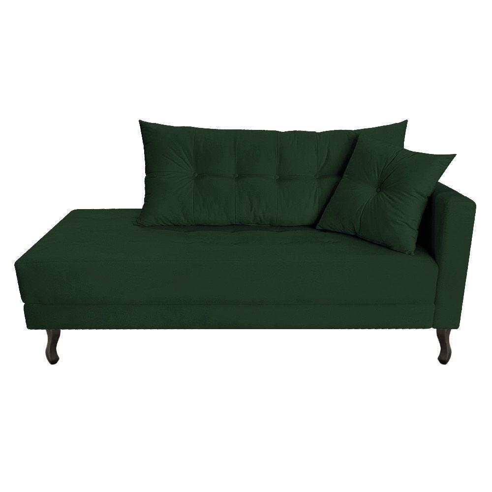 Kit Diva Recamier Azura 140cm Lado Esquerdo E 02 Poltronas Classic Suede - Amarena Móveis Cor Verde - 2
