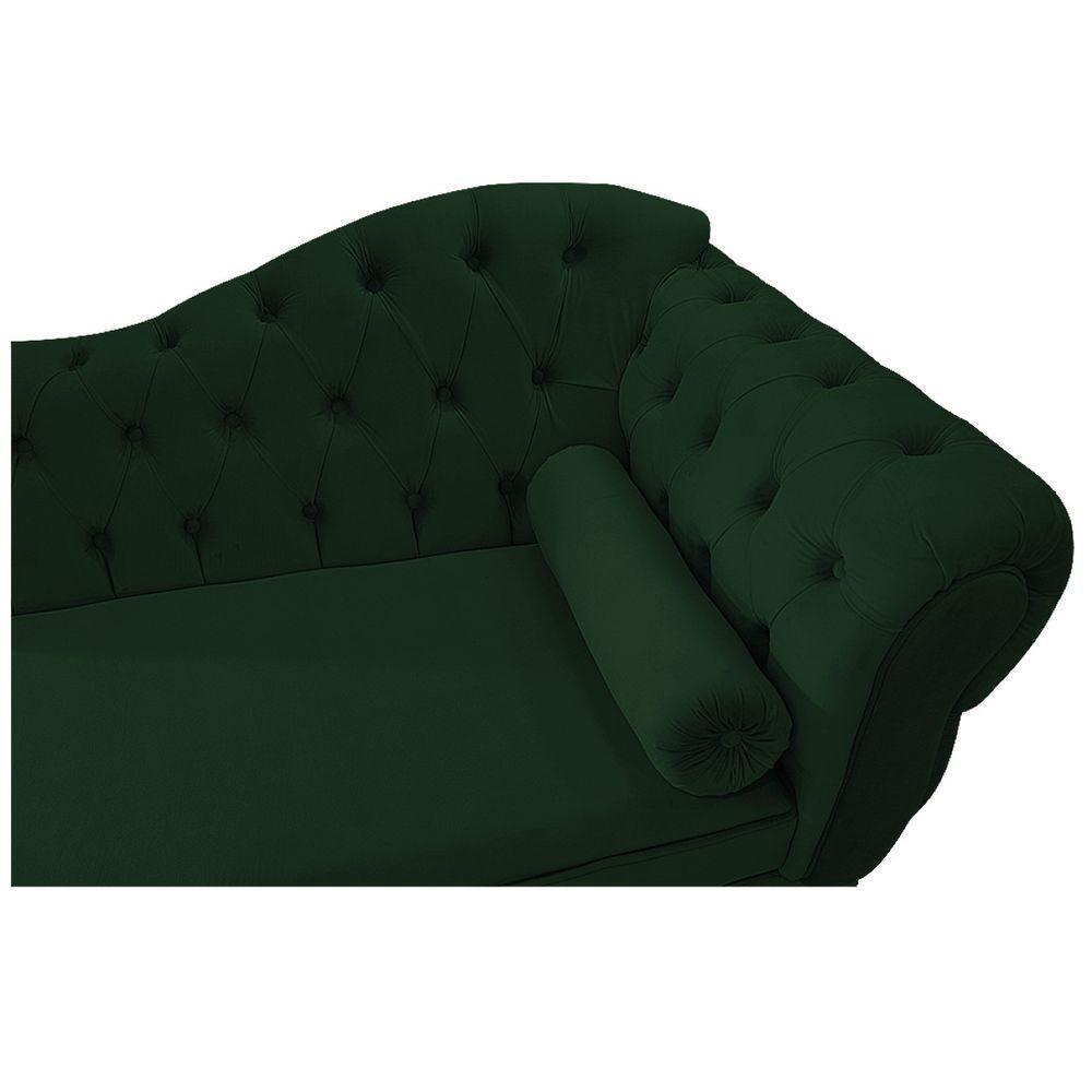 Kit Diva Recamier Diana 120cm Lado Esquerdo E 1 Poltrona Classic Suede - Amarena Móveis Cor Verde - 10