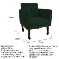 Kit Diva Recamier Diana 120cm Lado Esquerdo E 1 Poltrona Classic Suede - Amarena Móveis Cor Verde - 2