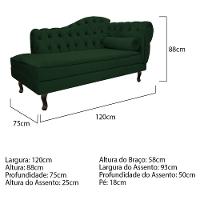 Kit Diva Recamier Diana 120cm Lado Esquerdo E 1 Poltrona Classic Suede - Amarena Móveis Cor Verde - 3
