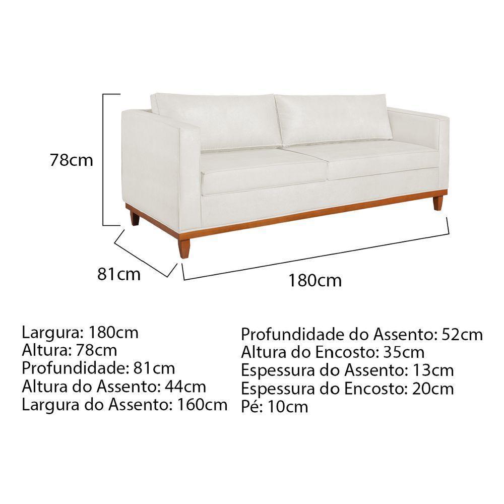 Kit Sofa 3 Lugares E 2 Poltronas Europa 180 Cm Bouclé - Amarena Móveis Cor Cinza - 7