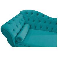 Kit Diva Recamier Diana 120cm Lado Direito E 1 Poltrona Classic Suede - Amarena Móveis Cor Azul Turquesa - 8