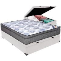 Cama Box Baú Branco E Colchão Iso Superpocket Molas Ensacadas Casal Ortobom - 1