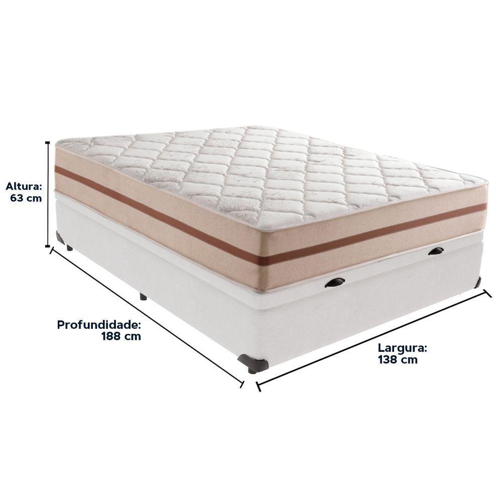 Cama Box Baú Branco E Colchão Classic 26 Cm Molas Ensacadas Casal Anjos - 6