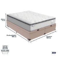 Cama Box Baú Bege E Colchão Amsterdã Molas Ensacadas Queen Probel - 6