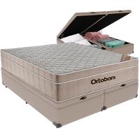 Cama Box Baú Bege E Colchão Airtech Springpocket Molas Ensacadas Queen Ortobom - 1