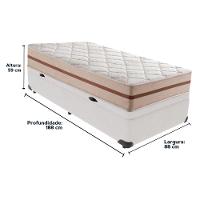 Cama Box Baú Branco E Colchão Classic 22 Cm Molas Ensacadas Solteiro Anjos - 6