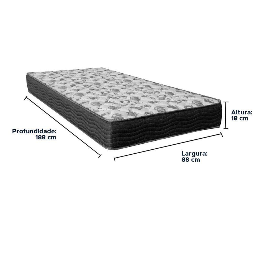 Cama Box Baú Branco E Colchão Iso100 Espuma D33 Solteiro Ortobom - 5