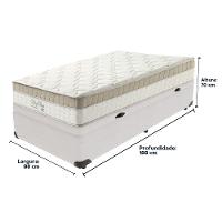 Cama Box Baú Branco E Colchão King Best Molas Ensacadas Solteiro 88x188x33 Anjos - 6
