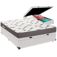Cama Box Baú Branco E Colchão Light Espuma D33 Casal Ortobom - 1