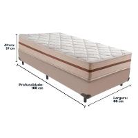 Cama Box Bege E Colchão Classic 22 Cm Molas Ensacadas Solteiro Anjos - 6