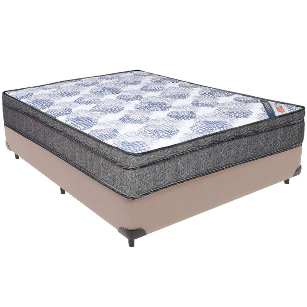 Cama Box Bege E Colchão Iso Superpocket Molas Ensacadas Casal Ortobom - 1