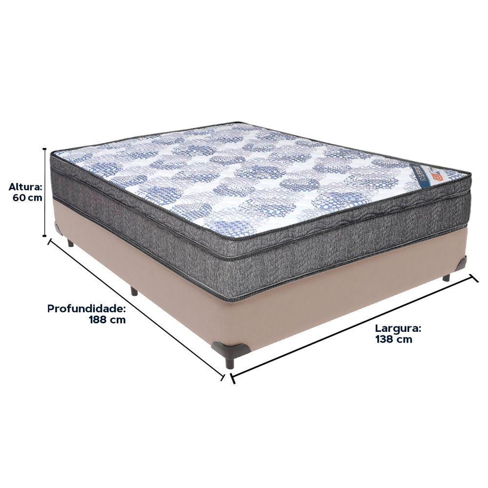Cama Box Bege E Colchão Iso Superpocket Molas Ensacadas Casal Ortobom - 6
