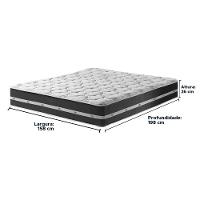 Cama Box Bege E Colchão Classic Preto Molas Ensacadas Queen Anjos