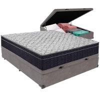 Cama Box Baú Cinza E Colchão Airtech 150 Espuma D45 Viúvo Ortobom - 1
