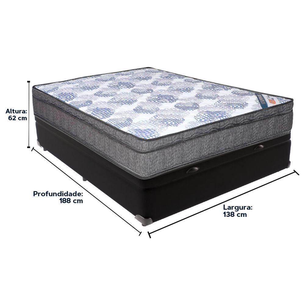 Cama Box Baú Preto E Colchão Iso Superpocket Molas Ensacadas Casal Ortobom - 6