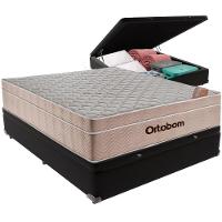Cama Box Baú Preto E Colchão Airtech Springpocket Molas Ensacadas Casal Ortobom - 1