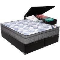 Cama Box Baú Preto E Colchão Iso Superpocket Molas Ensacadas Queen Ortobom - 1