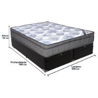 Cama Box Baú Preto E Colchão Iso Superpocket Molas Ensacadas Queen Ortobom - 6
