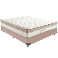 Cama Box Bege E Colchão King Best Molas Ensacadas Casal 138x188x33 Anjos - 1