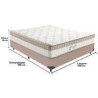 Cama Box Bege E Colchão King Best Molas Ensacadas Casal 138x188x33 Anjos - 6