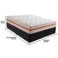 Cama Box Baú Preto E Colchão Classic 26 Cm Molas Ensacadas King Anjos - 6