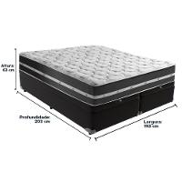 Cama Box Baú Preto E Colchão Classic Preto Molas Ensacadas King Anjos - 6