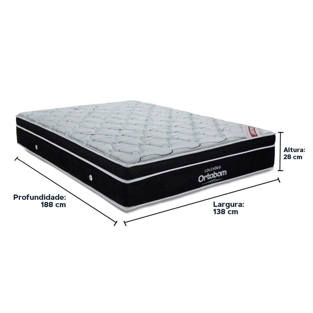 Cama Box Baú Preto E Colchão Elegant Molas Ensacadas Casal Ortobom - 4