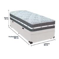 Cama Box Baú Branco E Colchão Black Graphite Molas Ensacadas Solteiro 88x188x32 Anjos - 6