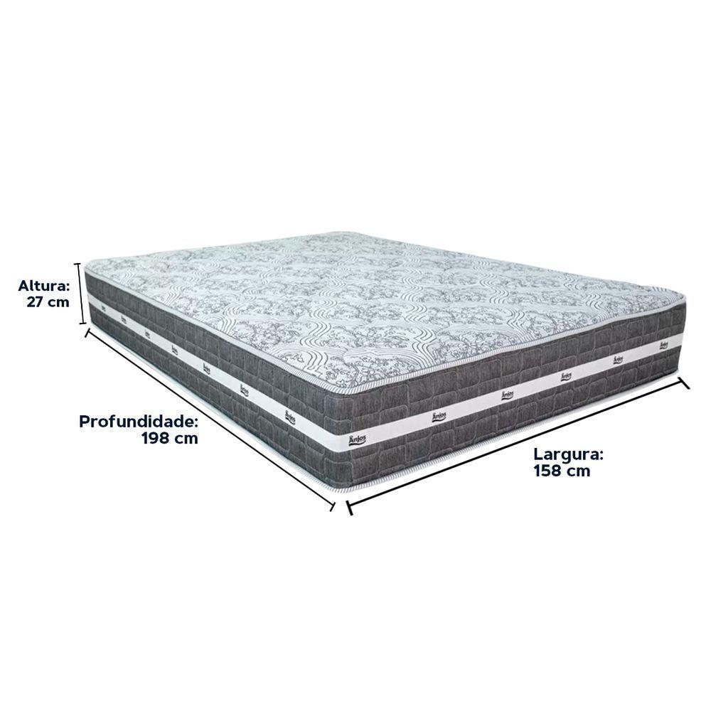 Cama Box Baú Cinza E Colchão Black Graphite Molas Ensacadas Queen 158x198x27 Anjos - 4