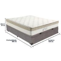Cama Box Baú Cinza E Colchão King Best Molas Ensacadas Casal 138x188x33 Anjos - 6