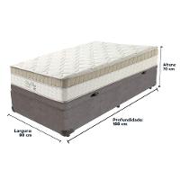 Cama Box Baú Cinza E Colchão King Best Molas Ensacadas Solteiro 88x188x33 Anjos - 6