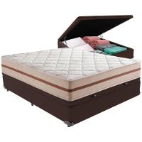 Cama Box Baú Marrom E Colchão Classic 26 Cm Molas Ensacadas Casal Anjos - 1