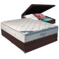 Cama Box Baú Marrom E Colchão Freedom Molas Ensacadas Casal Ortobom - 1