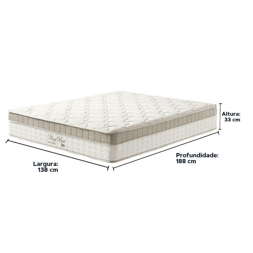 Cama Box Baú Marrom E Colchão King Best Bege Molas Ensacadas Casal Anjos - 4