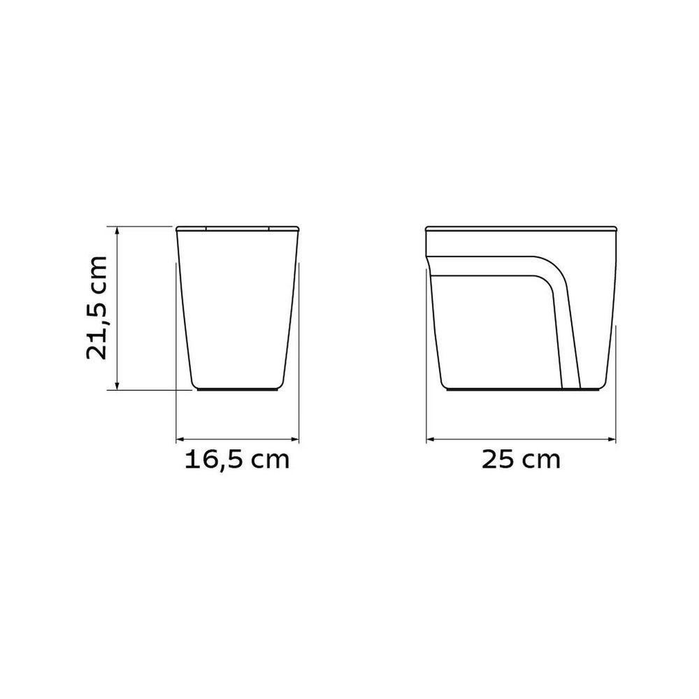 Lixeira Tramontina Compact Branco Tampa Basculante 6,5 L Tramontina - 2