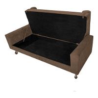 Recamier Baú Félix Solteiro 100cm Suede Rosê - Amarena Móveis Cor Marrom - 9