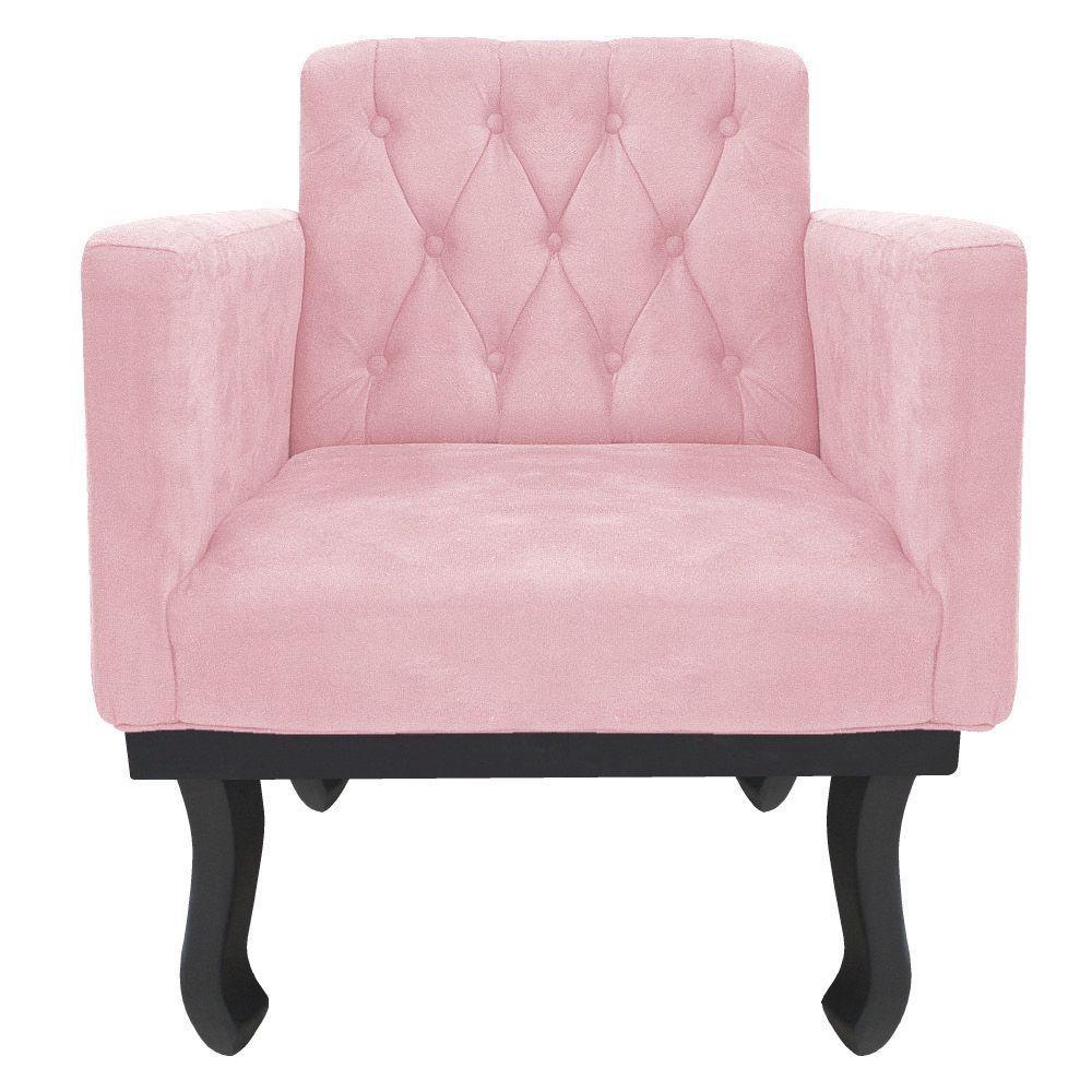 Kit Diva Recamier Azura 140cm Lado Esquerdo E 02 Poltronas Classic Suede - Amarena Móveis Cor Rosabebê - 4