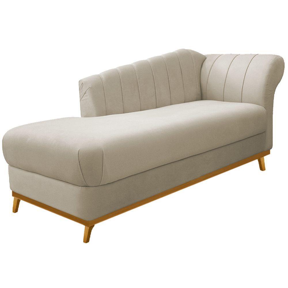 Kit Diva Recamier Vanessa 160cm Lado Esquerdo E 01 Poltrona Laura Suede Cor Bege - 6