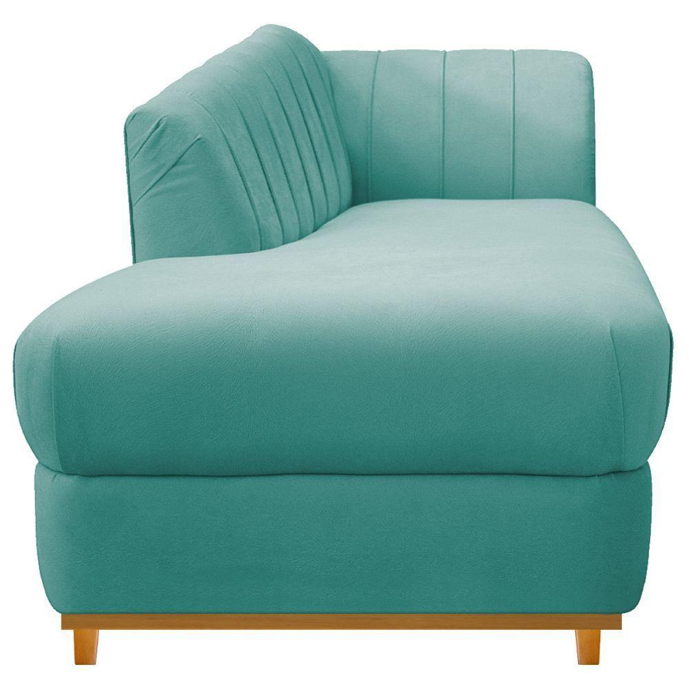 Kit Diva Recamier Vanessa 160cm Lado Esquerdo E 01 Poltrona Laura Suede Cor Azul Tiffany - 8