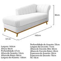 Kit Diva Recamier Vanessa 160cm Lado Esquerdo E 01 Poltrona Laura Suede Cor Branco - 2