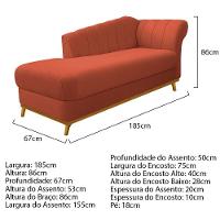 Kit Diva Recamier Vanessa 185cm Lado Esquerdo E 01 Poltrona Laura Suede Cor Terracota - 8