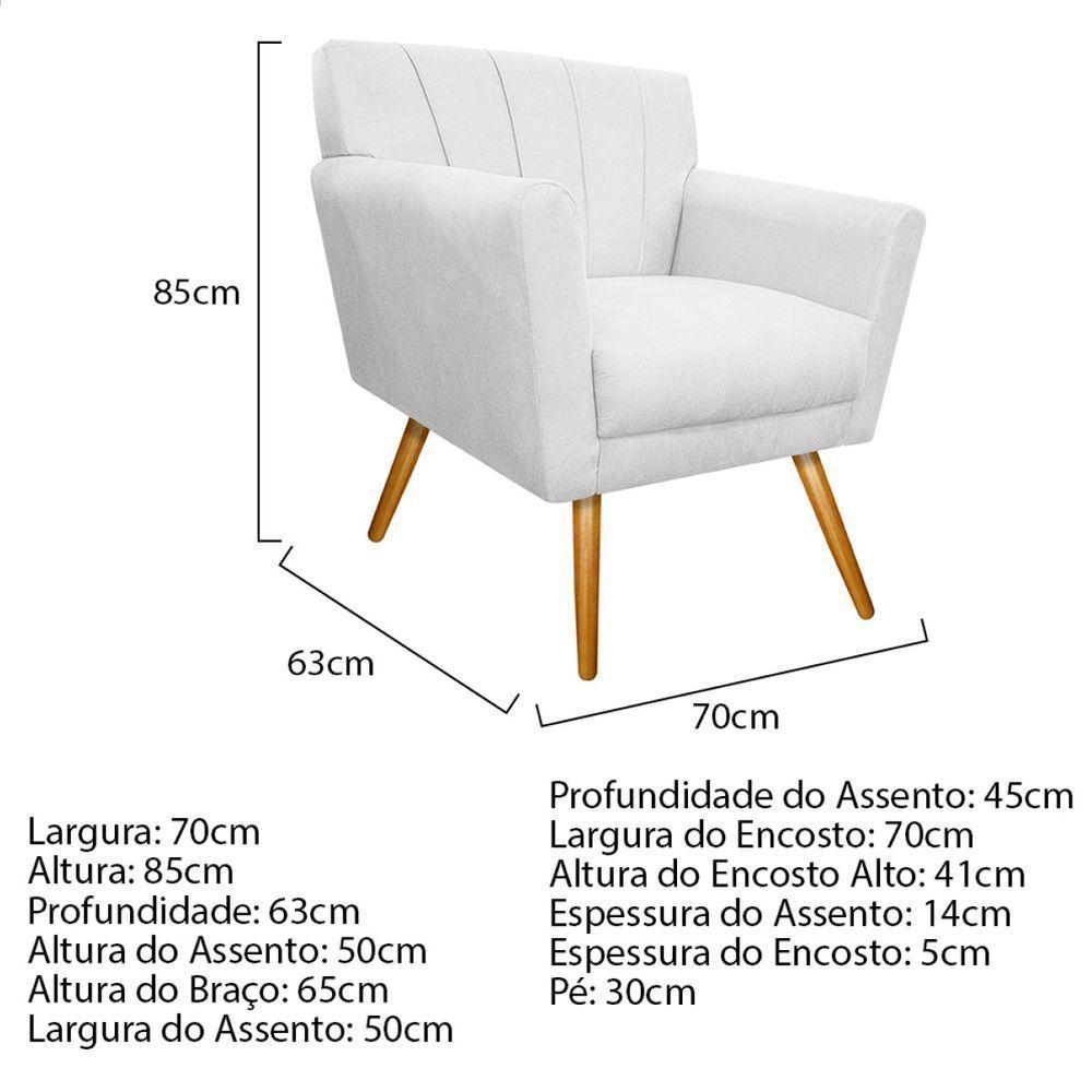 Kit Diva Recamier Vanessa 140cm Lado Esquerdo E 01 Poltrona Laura Suede Cor Branco - 3