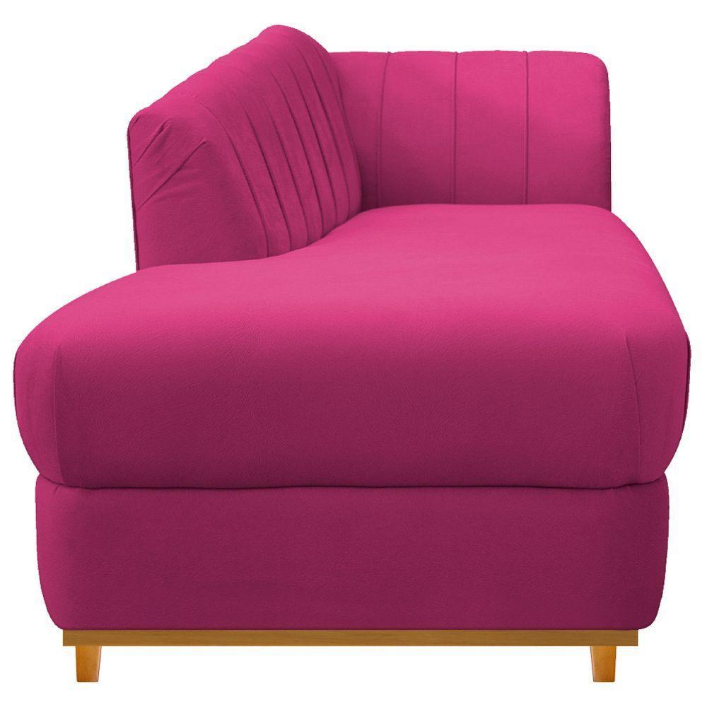 Kit Diva Recamier Vanessa 160cm Lado Esquerdo E 01 Poltrona Laura Suede Cor Pink - 7