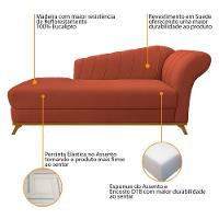 Kit Diva Recamier Vanessa 160cm Lado Esquerdo E 01 Poltrona Laura Suede Cor Terracota - 5